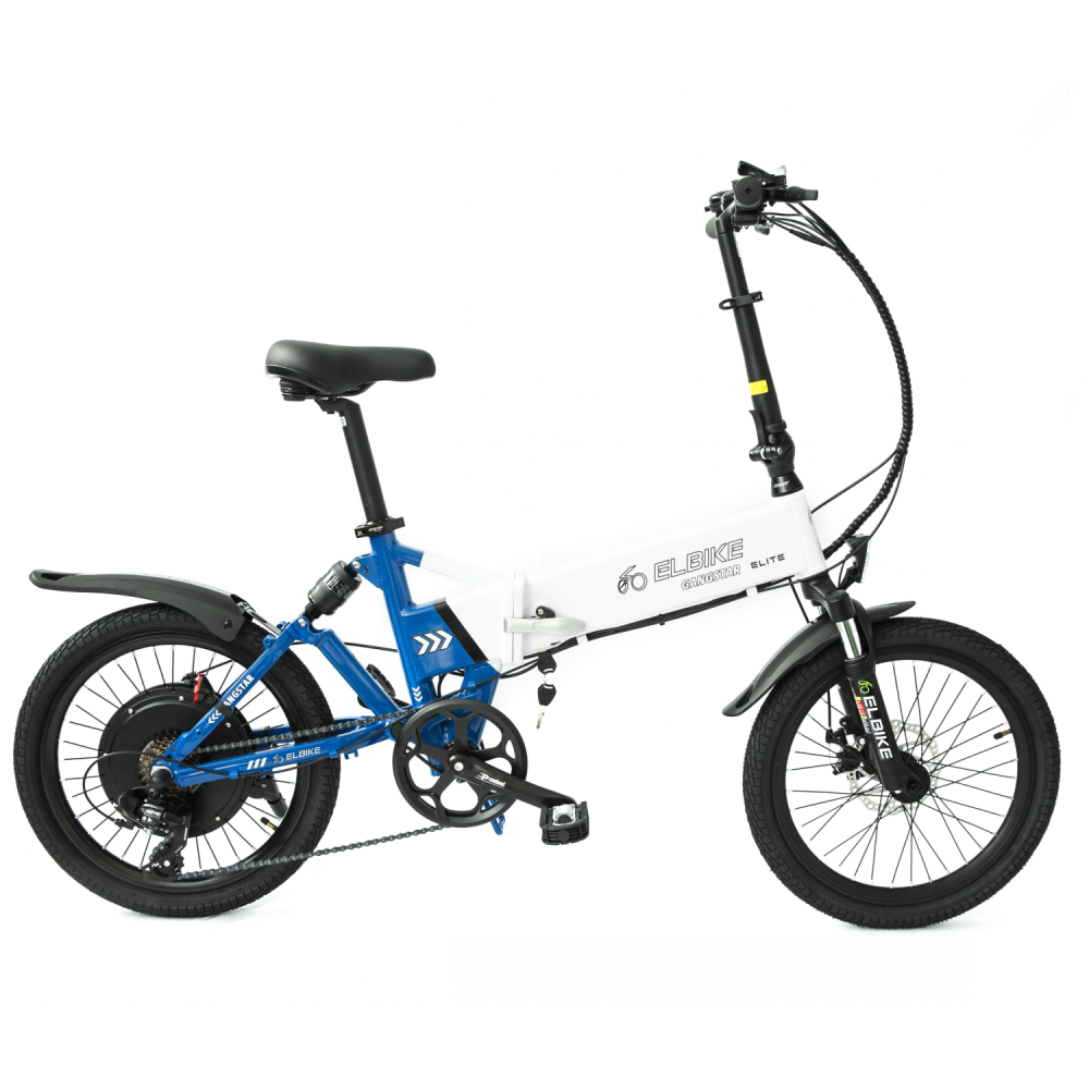 ЭЛЕКТРОВЕЛОСИПЕД ELBIKE GANGSTAR ELITE 1500W 48V в бело-синем цвете 1 ЭЛЕКТРОВЕЛОСИПЕД ELBIKE GANGSTAR ELITE 1500W 48V в бело-синем цвете 1