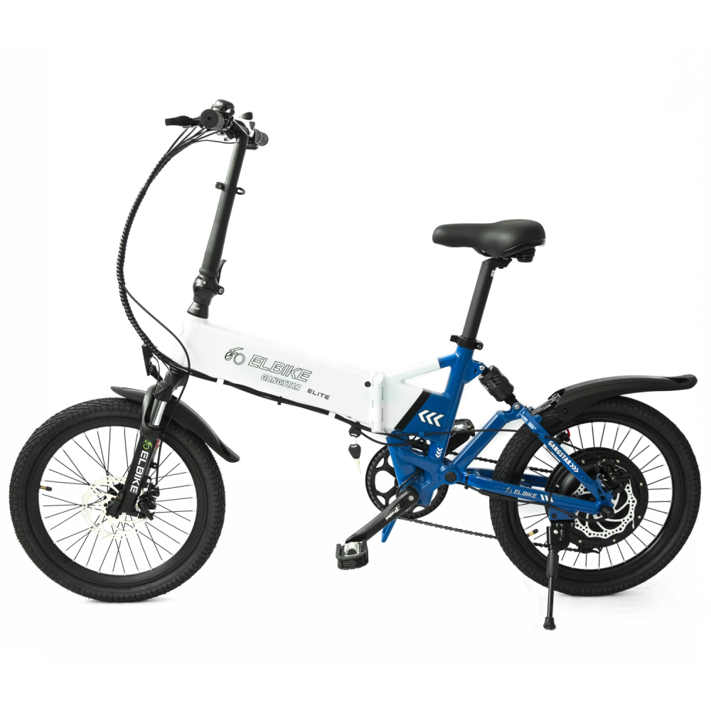 ЭЛЕКТРОВЕЛОСИПЕД ELBIKE GANGSTAR ELITE 1500W 48V в бело-синем цвете ЭЛЕКТРОВЕЛОСИПЕД ELBIKE GANGSTAR ELITE 1500W 48V в бело-синем цвете