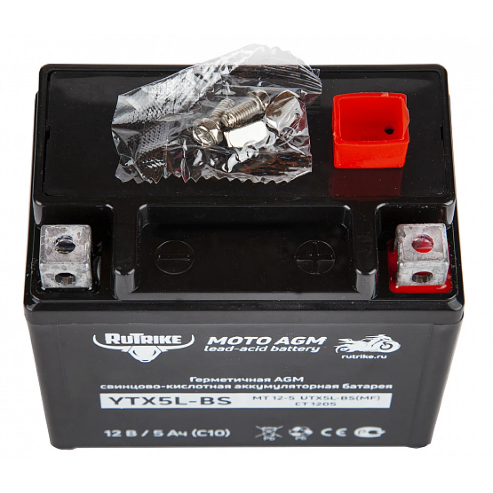 Тяговый стартерный аккумулятор Rutrike YTX5L-BS (12V/5Ah) (UTX5L-BS, CT 1205, MT 12-5) 3